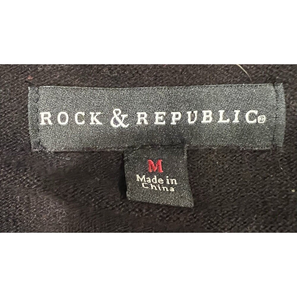 Rock & Republic Women’s Burnout Cold Shoulder Tunic Cotton Sweater Size Medium - Picture 5 of 6